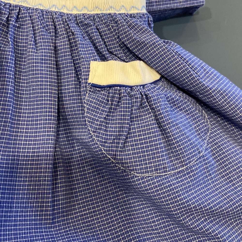 Friedknit Creations Blue Smocked Whale Short Sleeved Bow Tie Dress - Picture 6 of 10